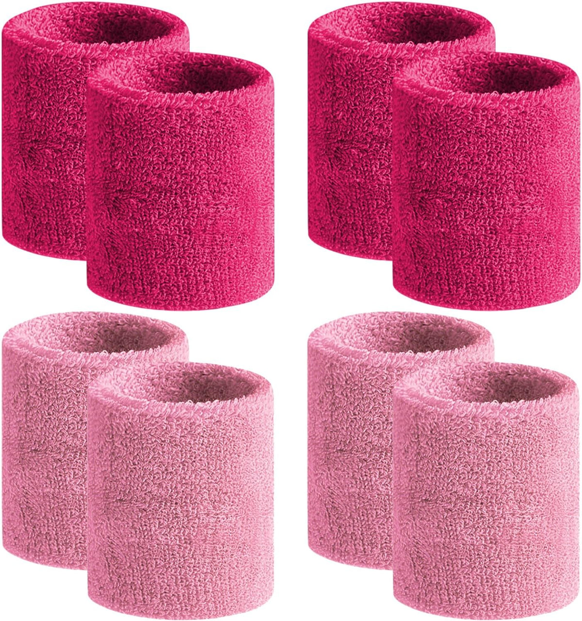 BEACE Sweatbands Sports Wristband for Men & Women -8pcs Moisture Wicking Athletic Cotton Terry Cloth Sweatband for Tennis, Basketball, Running, Gym, Working Out