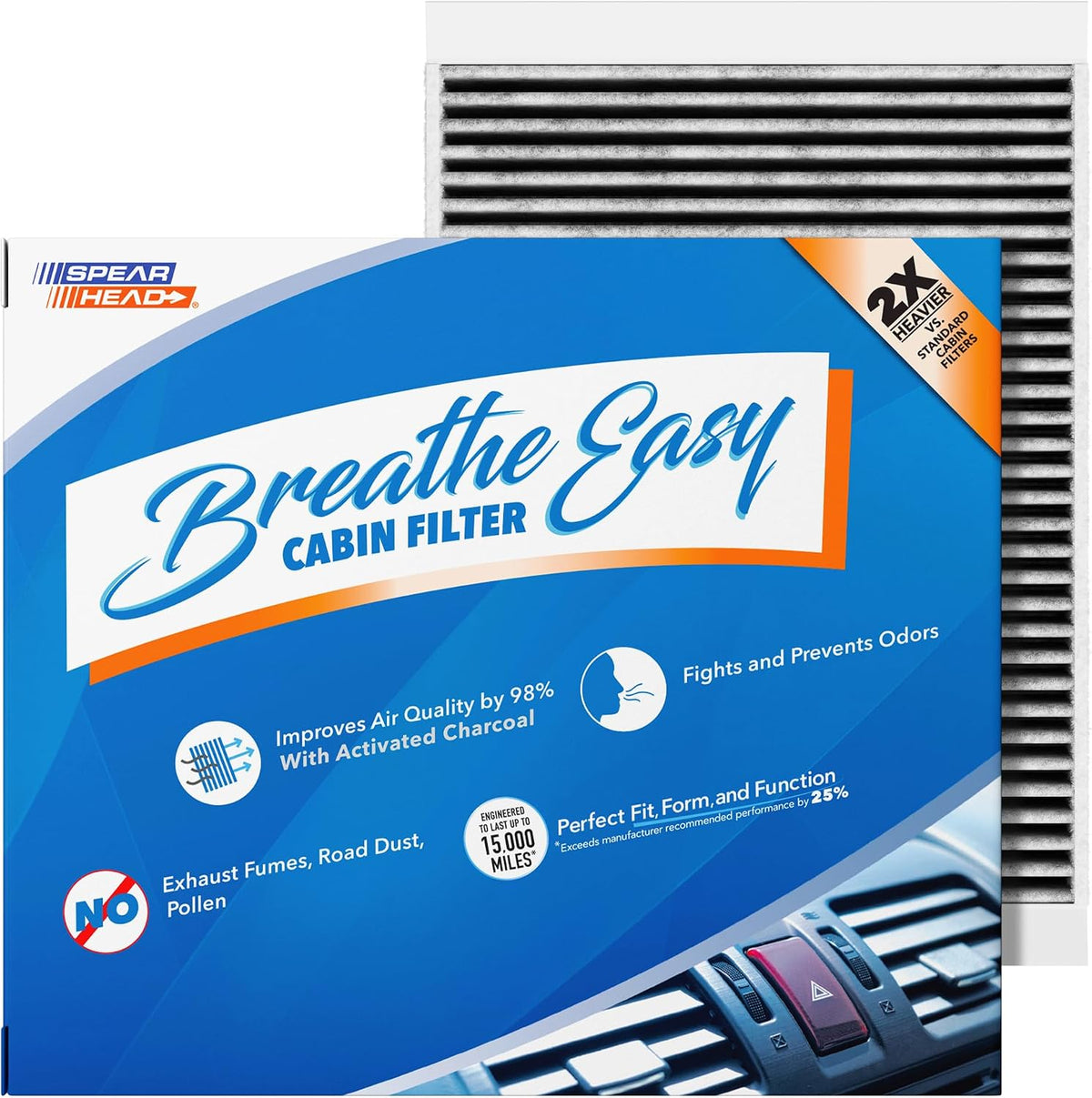 Spearhead Odor Defense Breathe Easy AC & Heater Cabin Air Filter (BE-157)