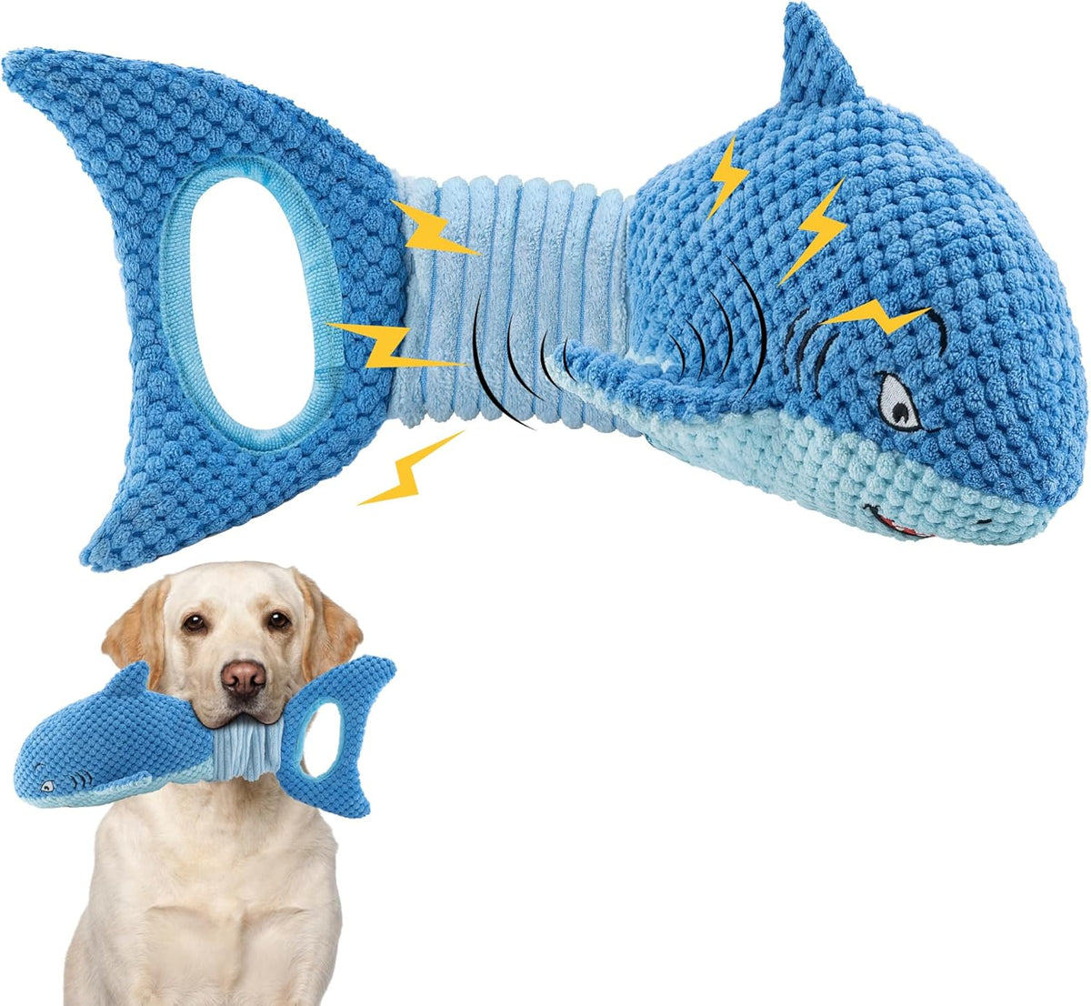 LEGEND SANDY Tough Dog Toys, Stuffed Chew Large Dog Toys to Keep Them Busy, Interactive Squeaky Tug of War Doggie Toy, Crinkle Blue Octopus | Interactive Tug of War Puppy Toys, Crinkle Stuffed Octopus for Small Medium and Large Breeds, Birthday Gift for P