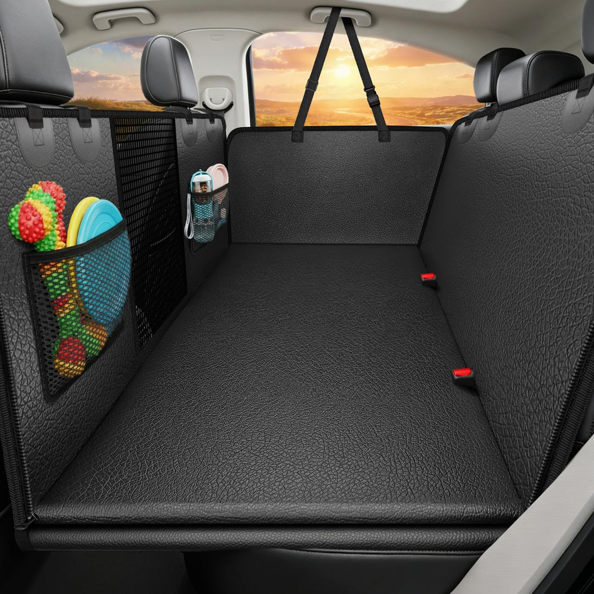 URPOWER Back Seat Extender for Dogs, Large Hard Bottom Dog Car Seat Cover