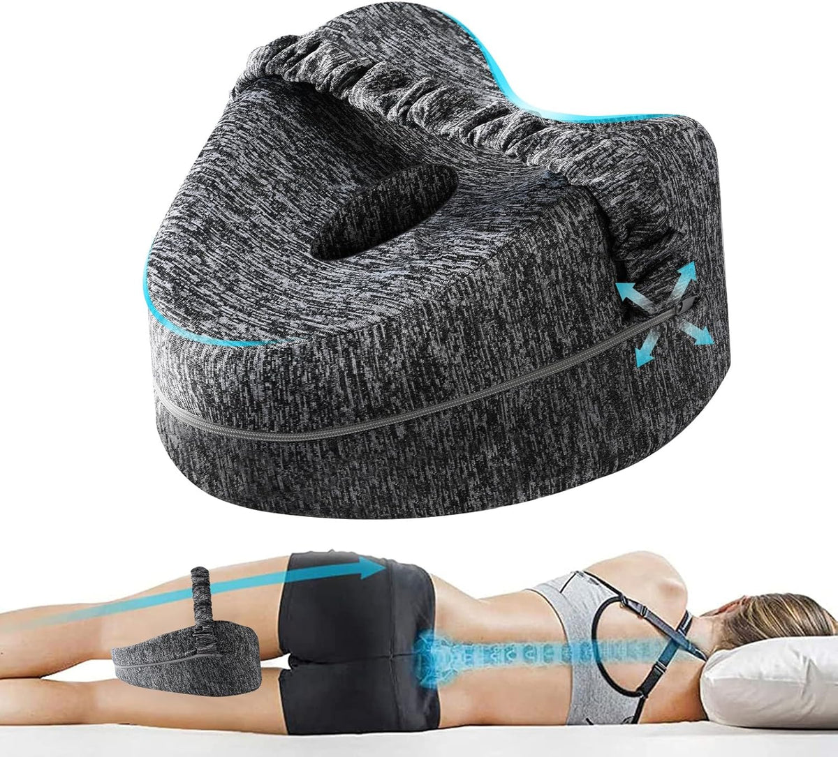 Vertdens Leg Pillow, Knee Pillow for Side Sleepers, Leg Pillows for Sleeping, Knee Cushion for Sleeping,Suitable for Relieving Leg, Back, Knee Pain