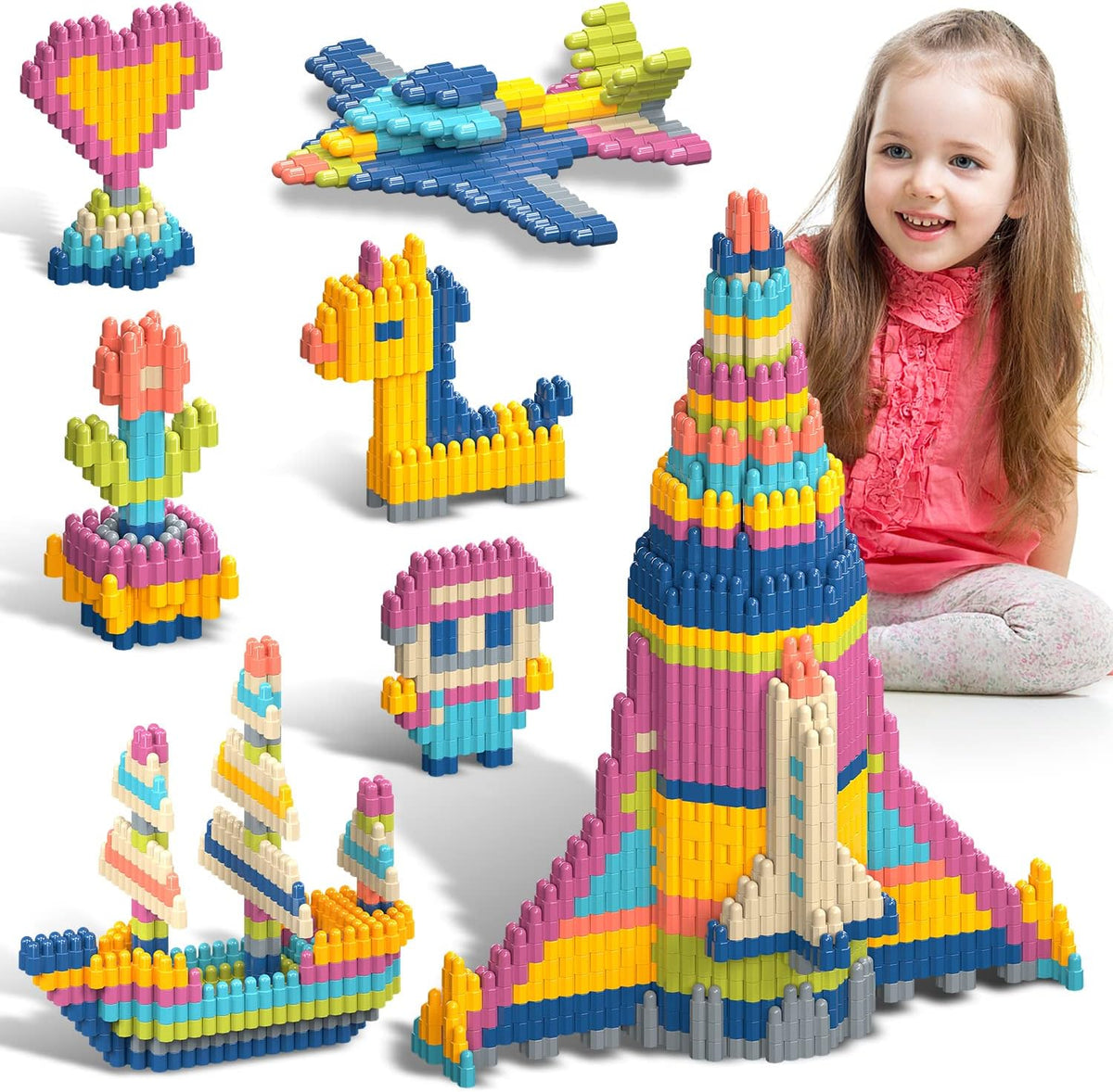 Tigerhu 1120pcs Building Blocks Set,Educational STEM Building Toy