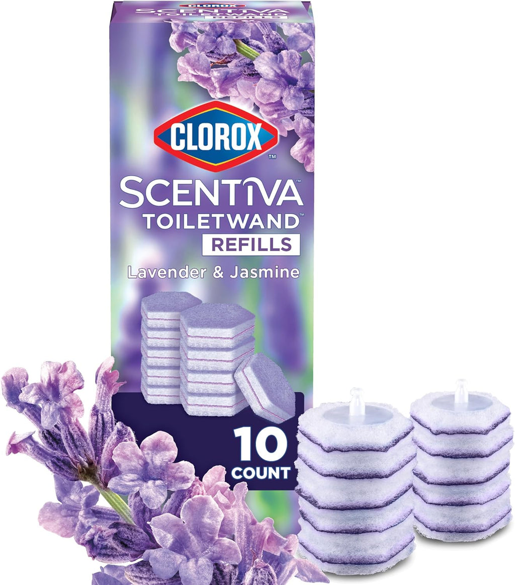 Clorox Scentiva ToiletWand Refills, Lavender and Jasmine, 10 Count