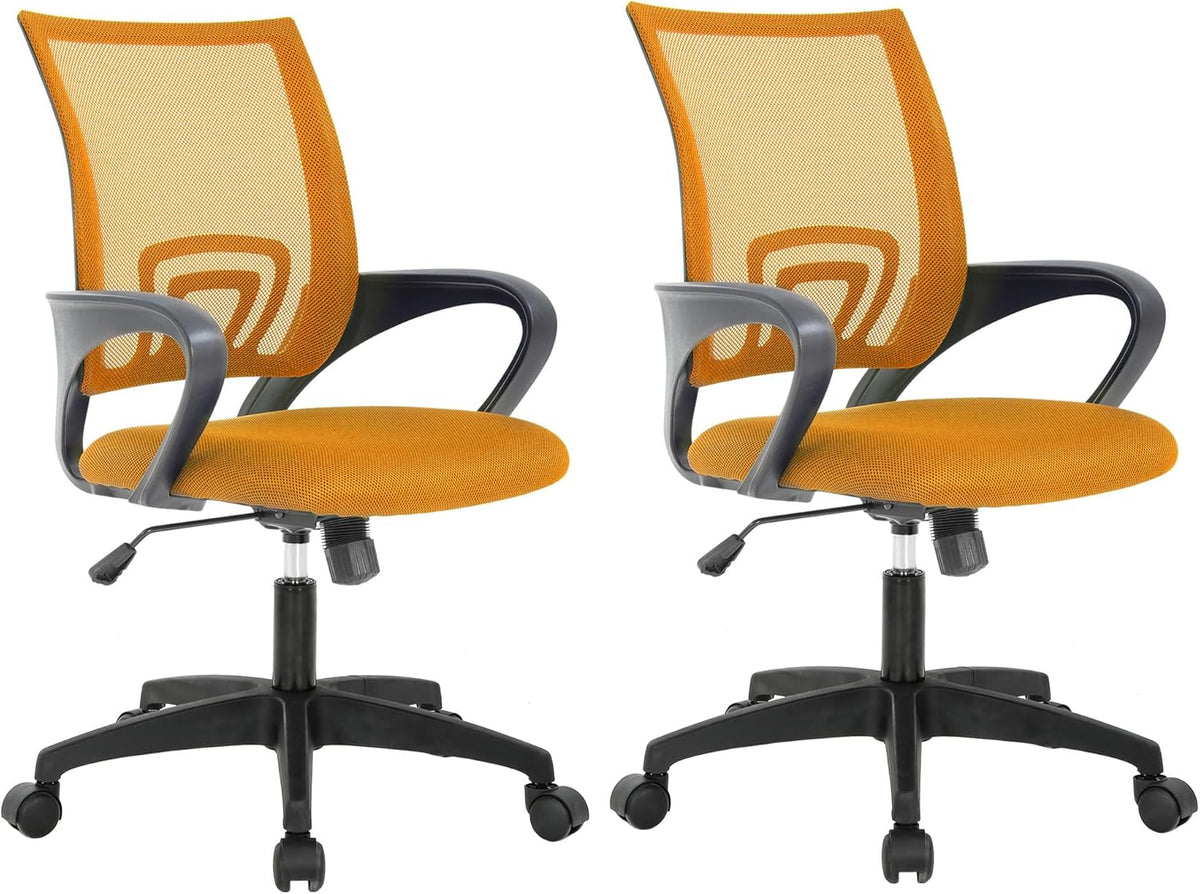 BestOffice Ergonomic Office Chair | Mid-Back Swivel Desk Chair | Dark Black