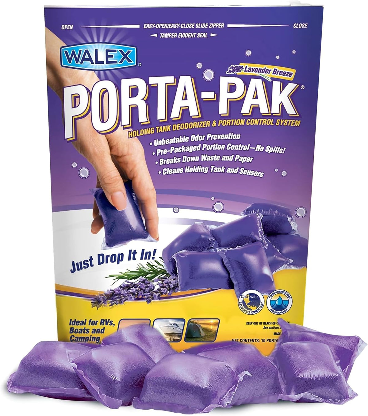 Walex Porta-Pak RV Toilet Treatment Drop-Ins - Fresh Scent, 10-Pack