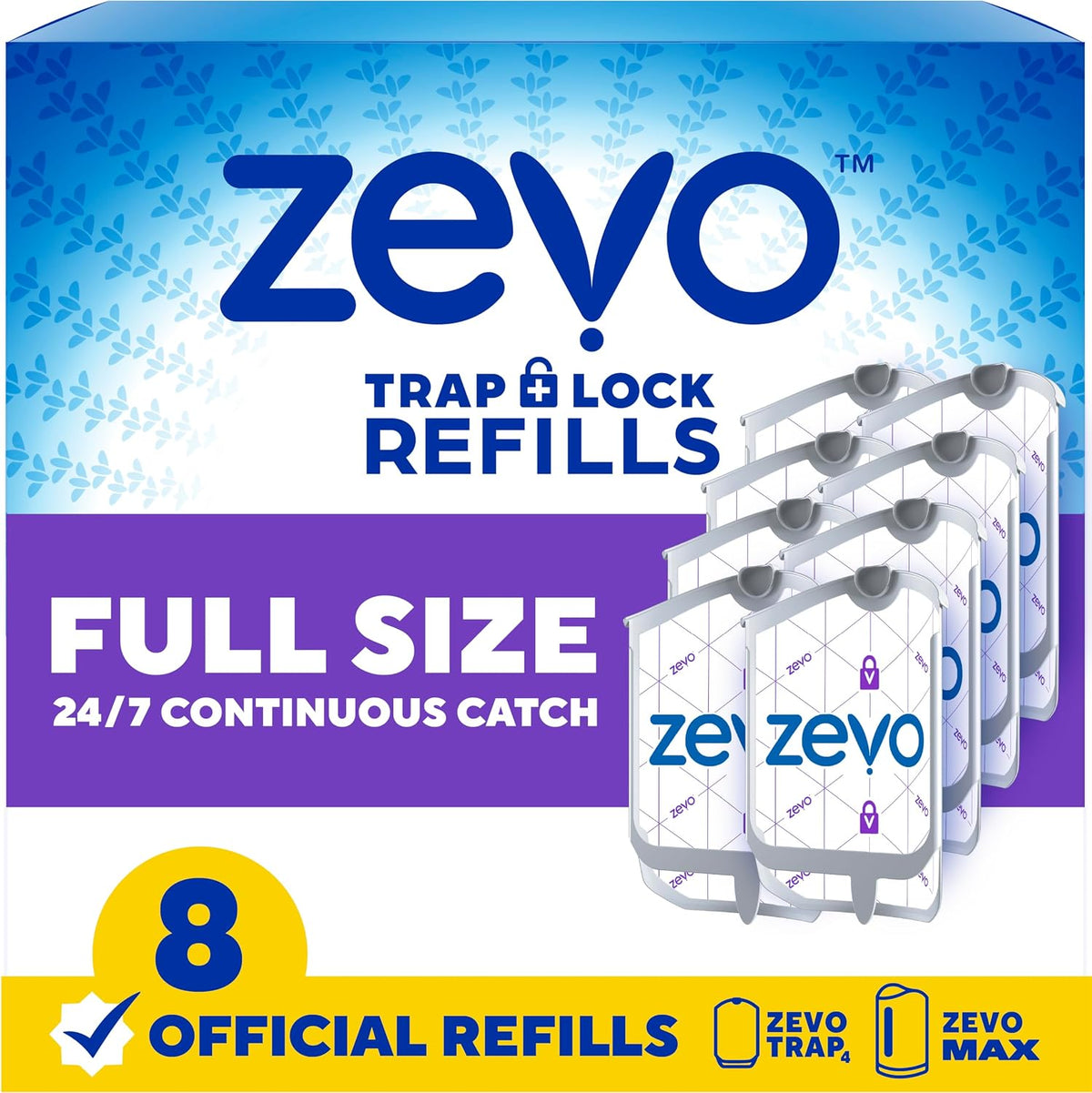 Zevo Flying Insect Trap Refill Cartridges for Fruit Flies & Gnats, 4 Count