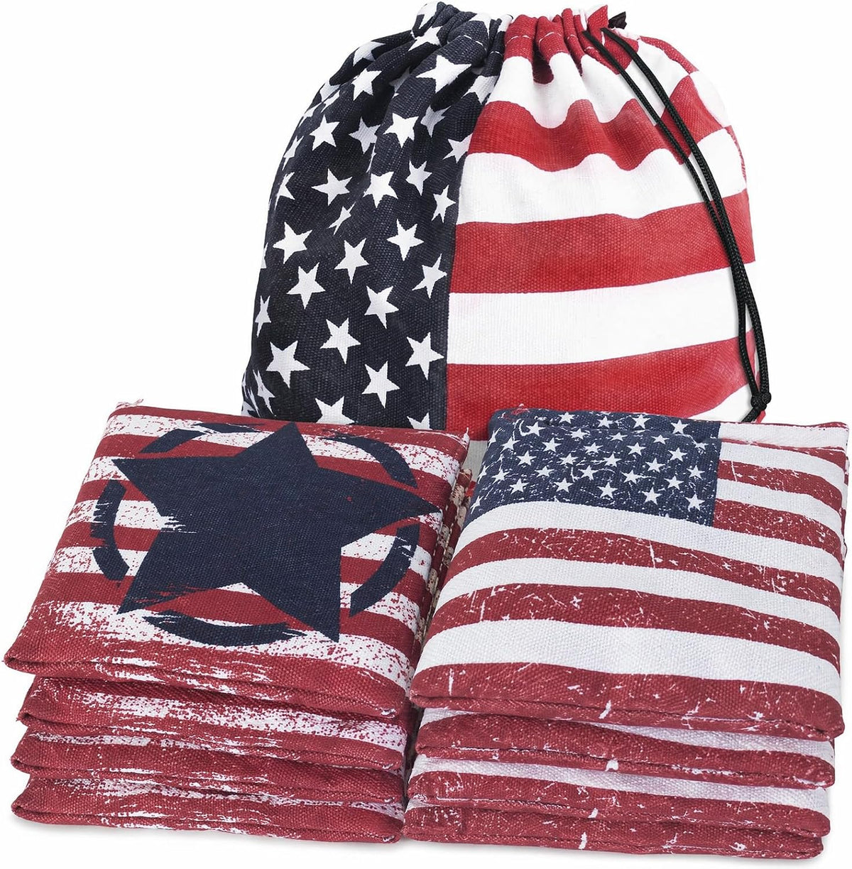 Nattork Cornhole Bags Set of 8 - Premium Corn Hole Bean Bags for Tossing - All Weather Resistant 8 Duck Cloth Double Stiched Corn Hole Bags and Tote Bags - Regulation Size