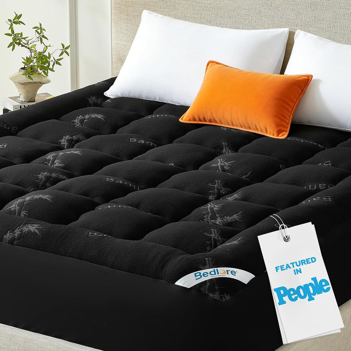 BEDLORE Queen Mattress Topper , Thick Pillow Top Mattress Pad