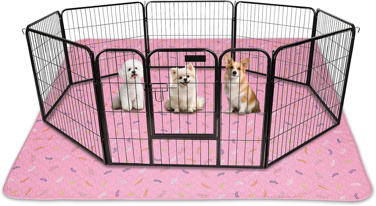 Sunheir Washable Pee Pads for Dogs, Reusable Puppy Pads for Dog Playpen 2PC | Thick Super Absorbent, Leak-Proof & Non-Slip, Waterproof Dog Pads for Puppy Playpen, Crate, Whelping Box, Potty Training Grey
