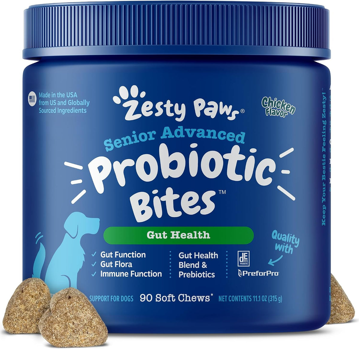Zesty Paws Probiotics for Dogs - Gut Health for Dogs, Pumpkin, 90 Ct