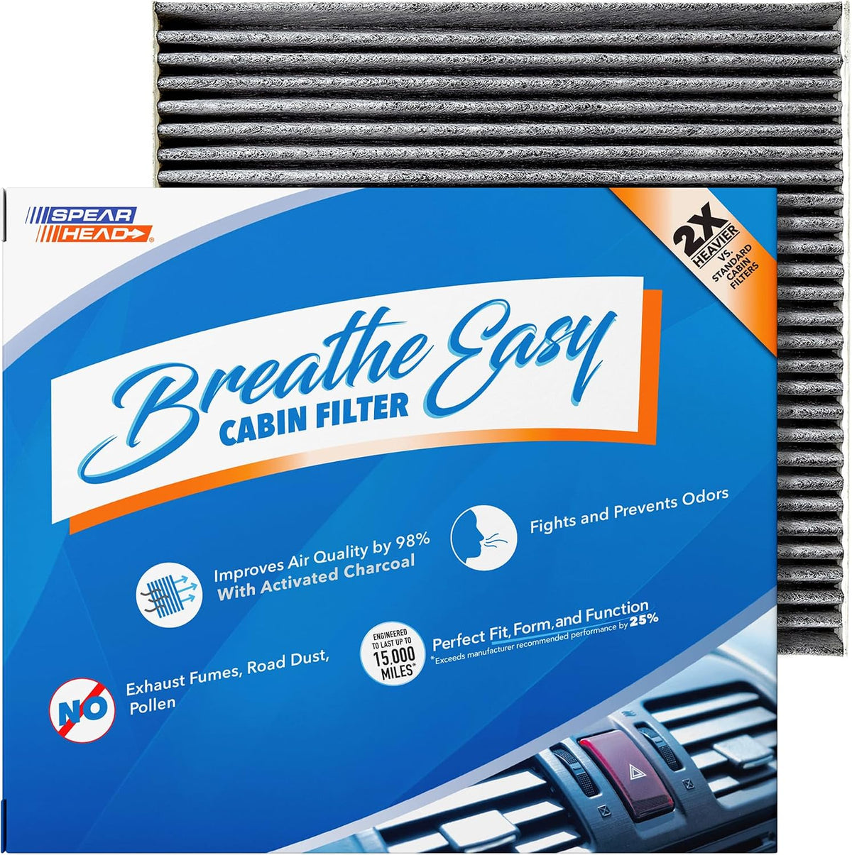 Spearhead Odor Defense Breathe Easy AC & Heater Cabin Air Filter (BE-157)
