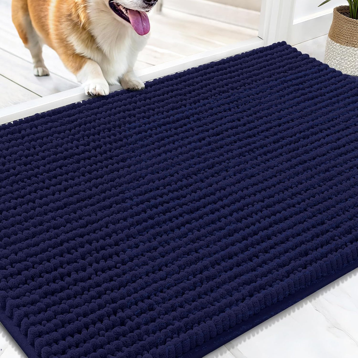 OLANLY Dog Door Mat for Muddy Paws 30x20, Extra Absorbent Chenille Mud Mat
