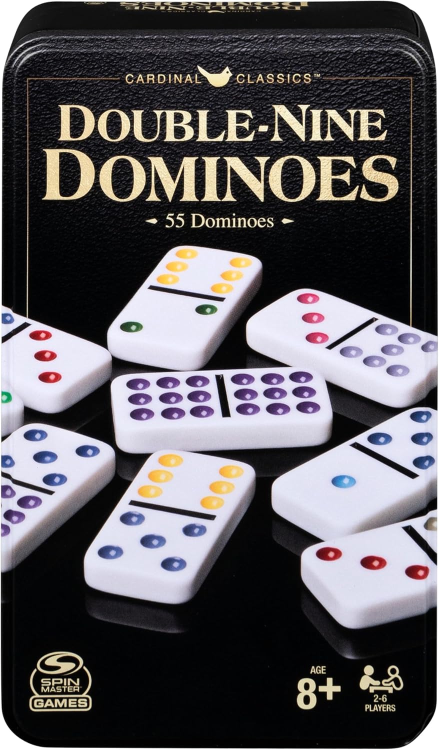 Spin Master Games Double 9 Dominoes Set in Storage Tin Classic Tile Game