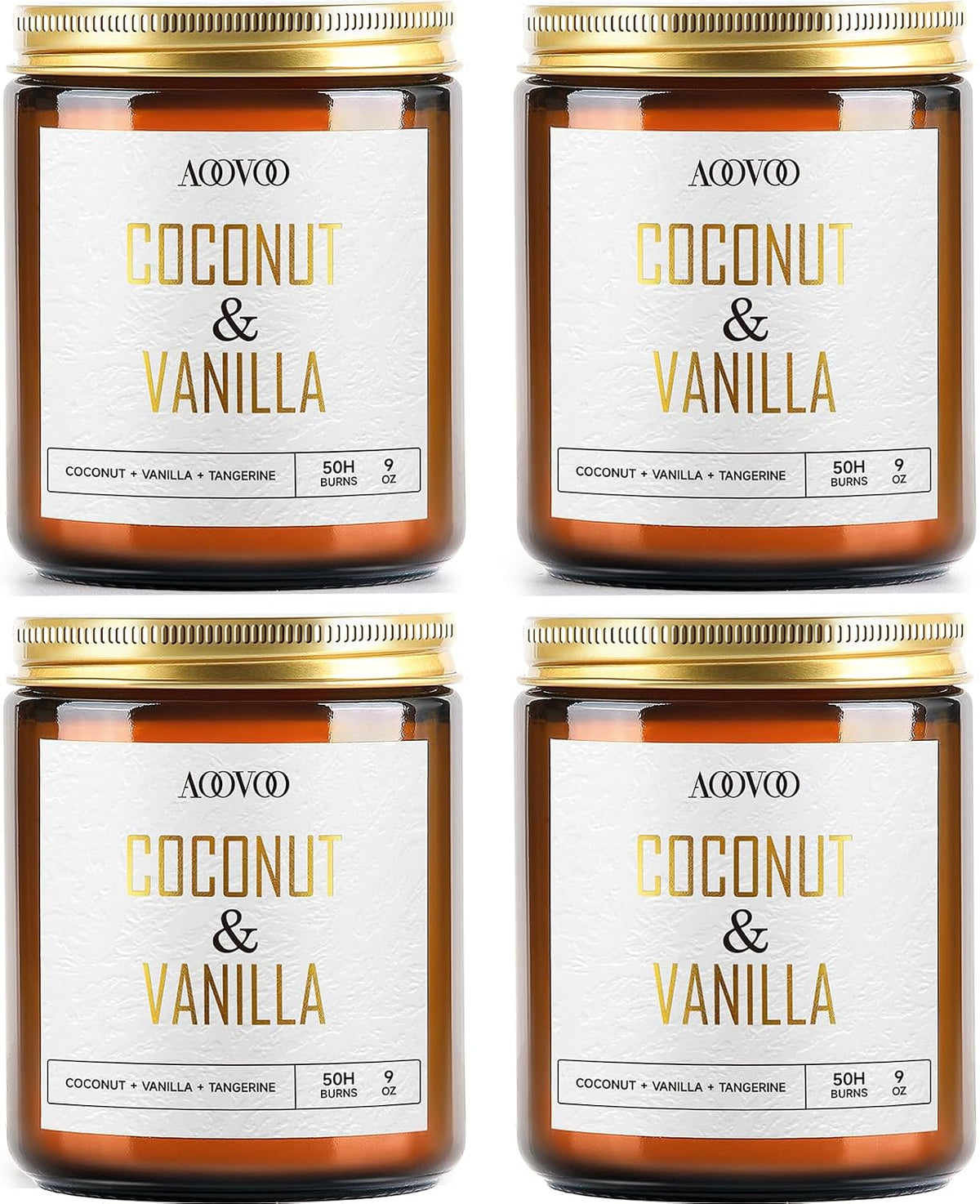 AOOVOO Coconut Vanilla Candles - 9 oz Scented Candles