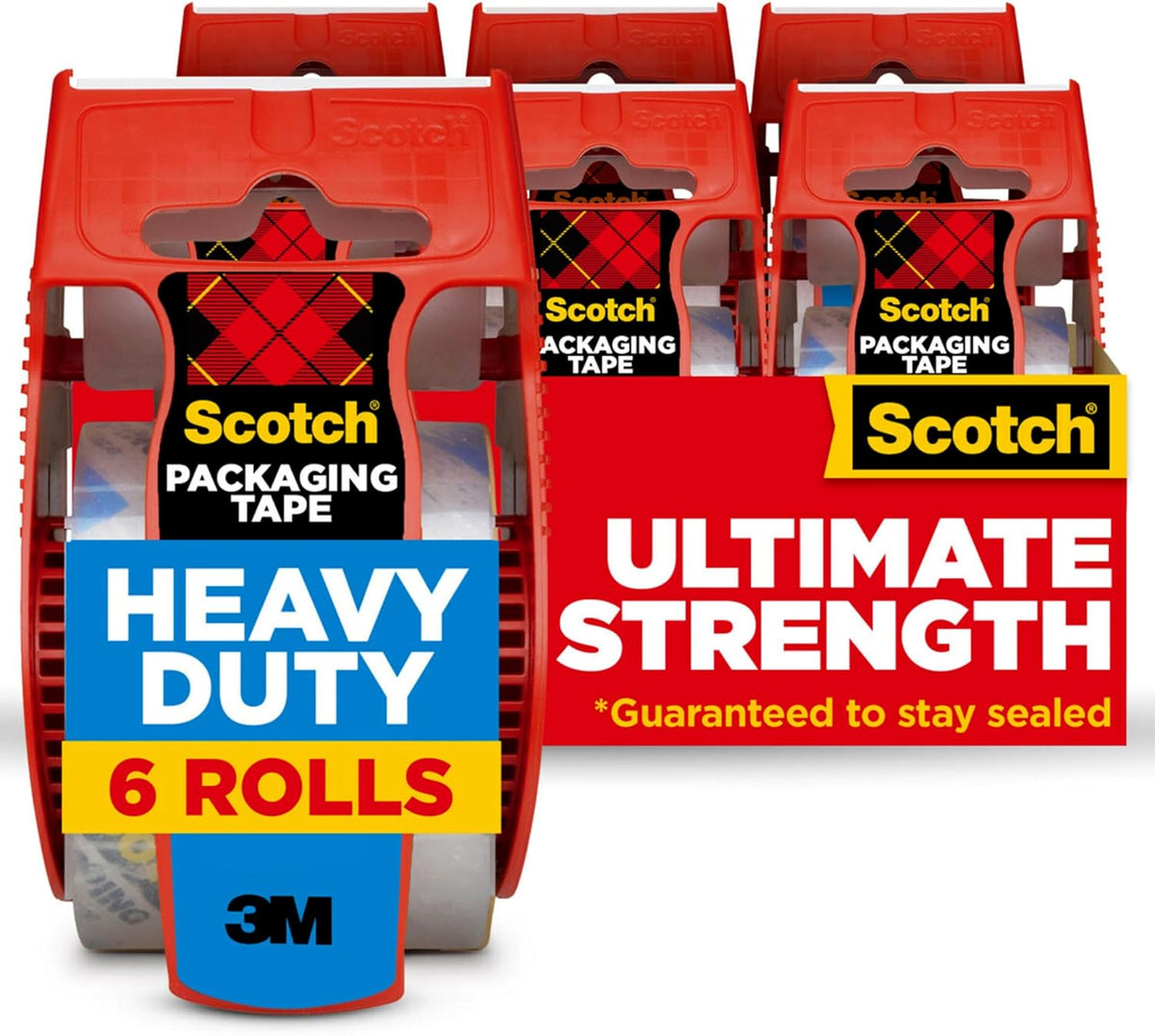 Scotch Heavy Duty Shipping Packing Tape, Clear, 1.88 in. x 27.7 yd.