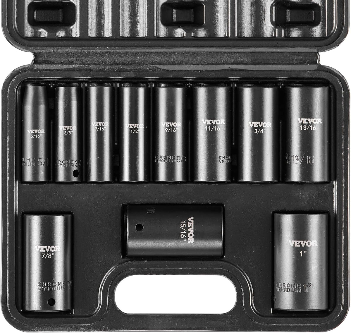 VEVOR 3/8" Drive Impact Socket Set, 50-Piece, Deep & Shallow Kit