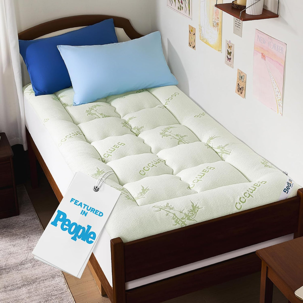 BEDLORE Queen Mattress Topper , Thick Pillow Top Mattress Pad