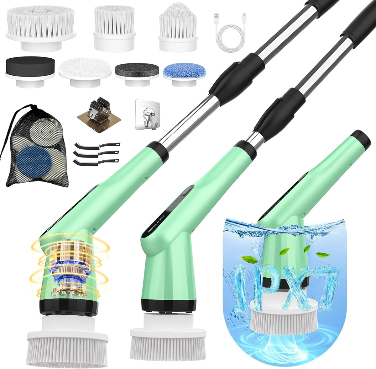 Dreazu Electric Spin Scrubber, Cordless Shower Scrubber for Bathroom