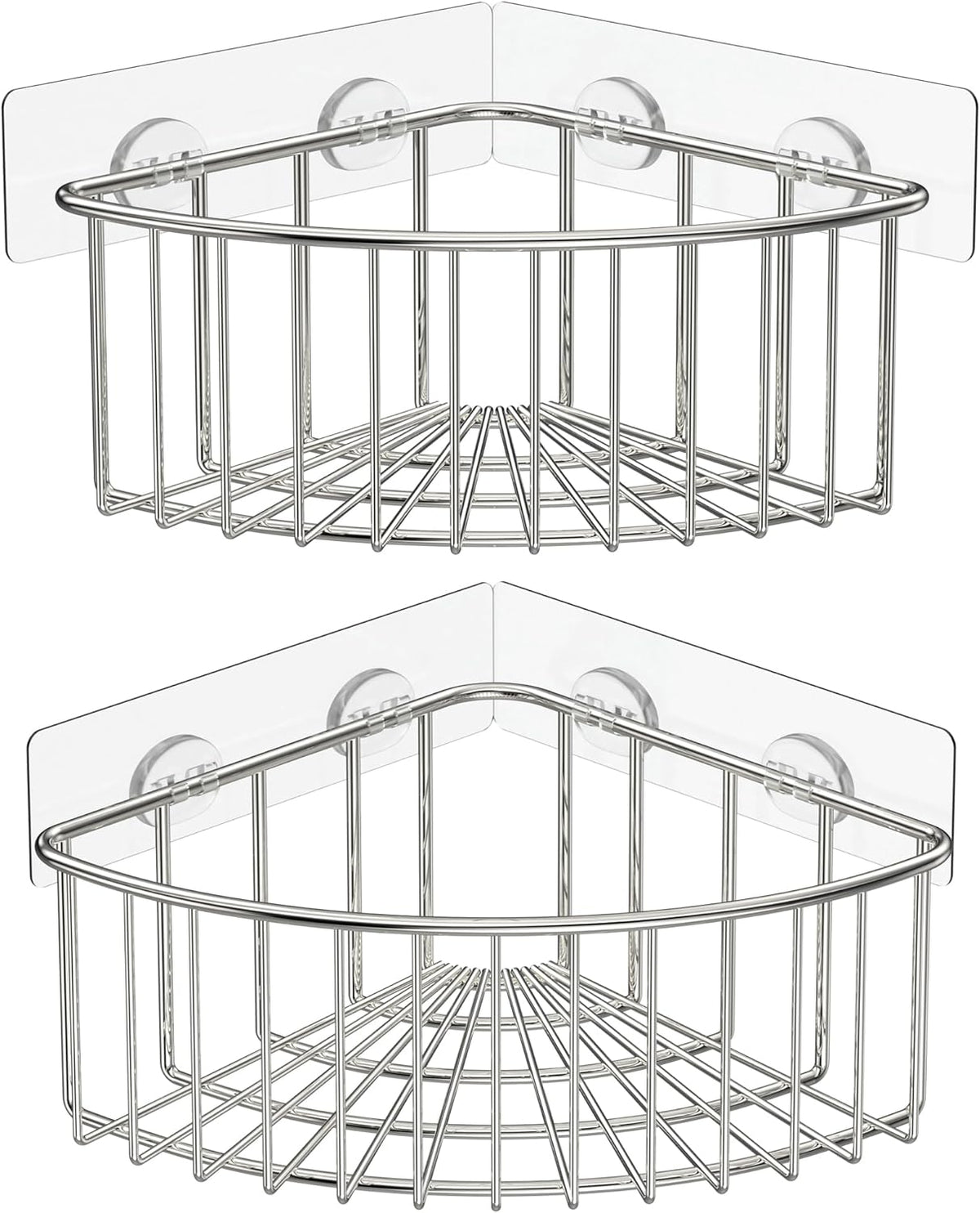 SMARTAKE 2-Pack Corner Shower Caddy, SUS304 Stainless Steel, Silver