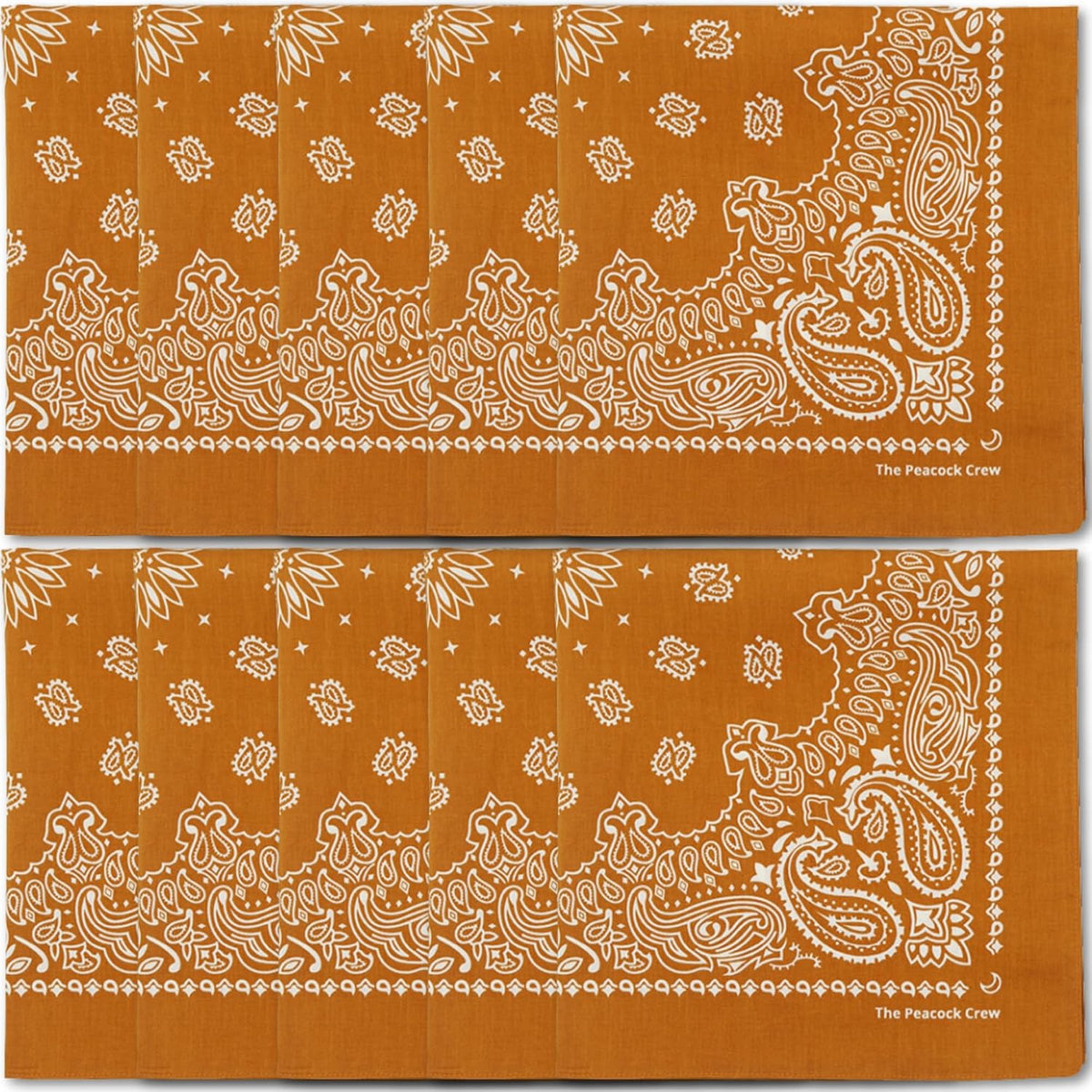 The Peacock Crew Premium Soft Cotton Bandanas Pack for Men and Women Paisley 22 x 22 inches