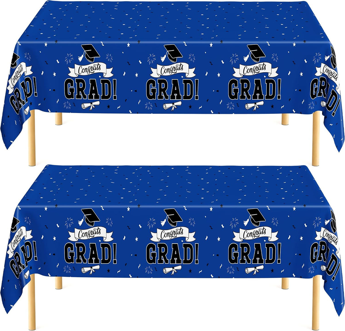 4Pack Black and Gold Tablecloths for Events, 54" x 108" Plastic Table Cloth Disposable for Rectangle Tables, Waterproof Table Cloth Cover for New Years Eve Decorations Holiday Birthday Wedding Dining