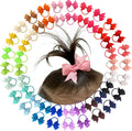 CÉLLOT Toddler Hair Accessories - 40pcs 2.75" Elastics Rubber Ribbon Bands, Bows for Baby Girls, Kids & Children
