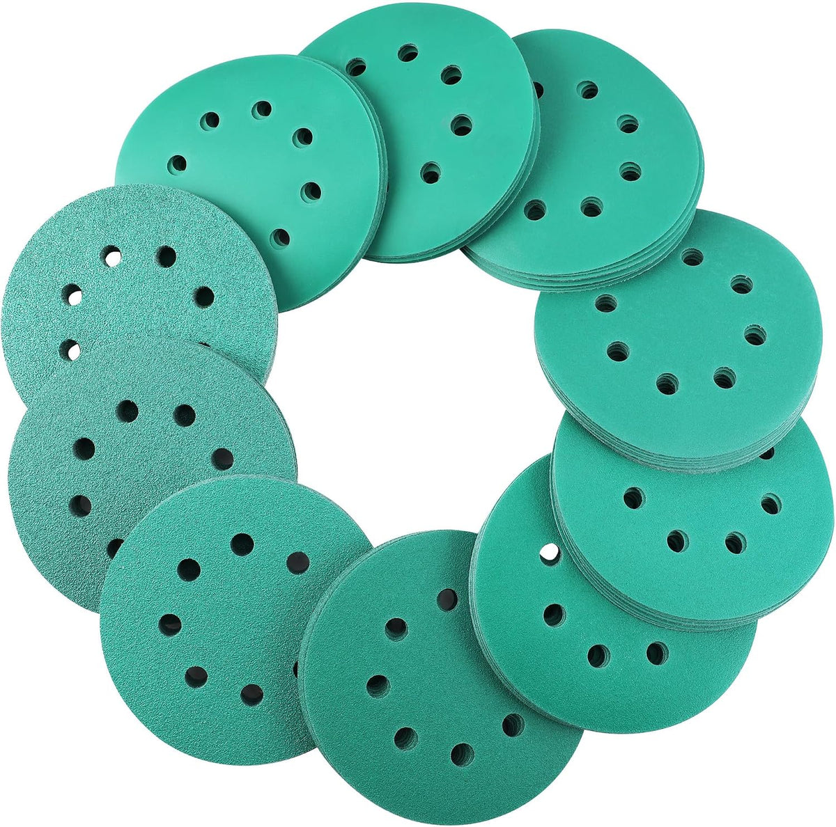 WORKPRO 150 Pack 5 Inch Sanding Discs Sandpaper, 8-Hole Hook and Loop