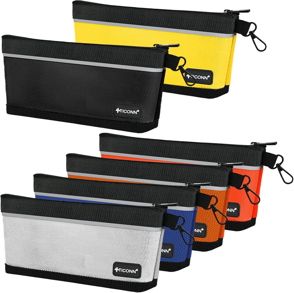 TICONN 6PK Tool Pouches with Zipper, Waterproof 1680D Oxford Small Tool Bag