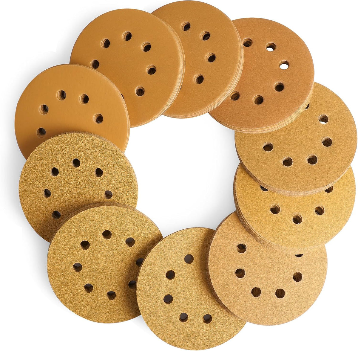 WORKPRO 150 Pack 5 Inch Sanding Discs Sandpaper, 8-Hole Hook and Loop