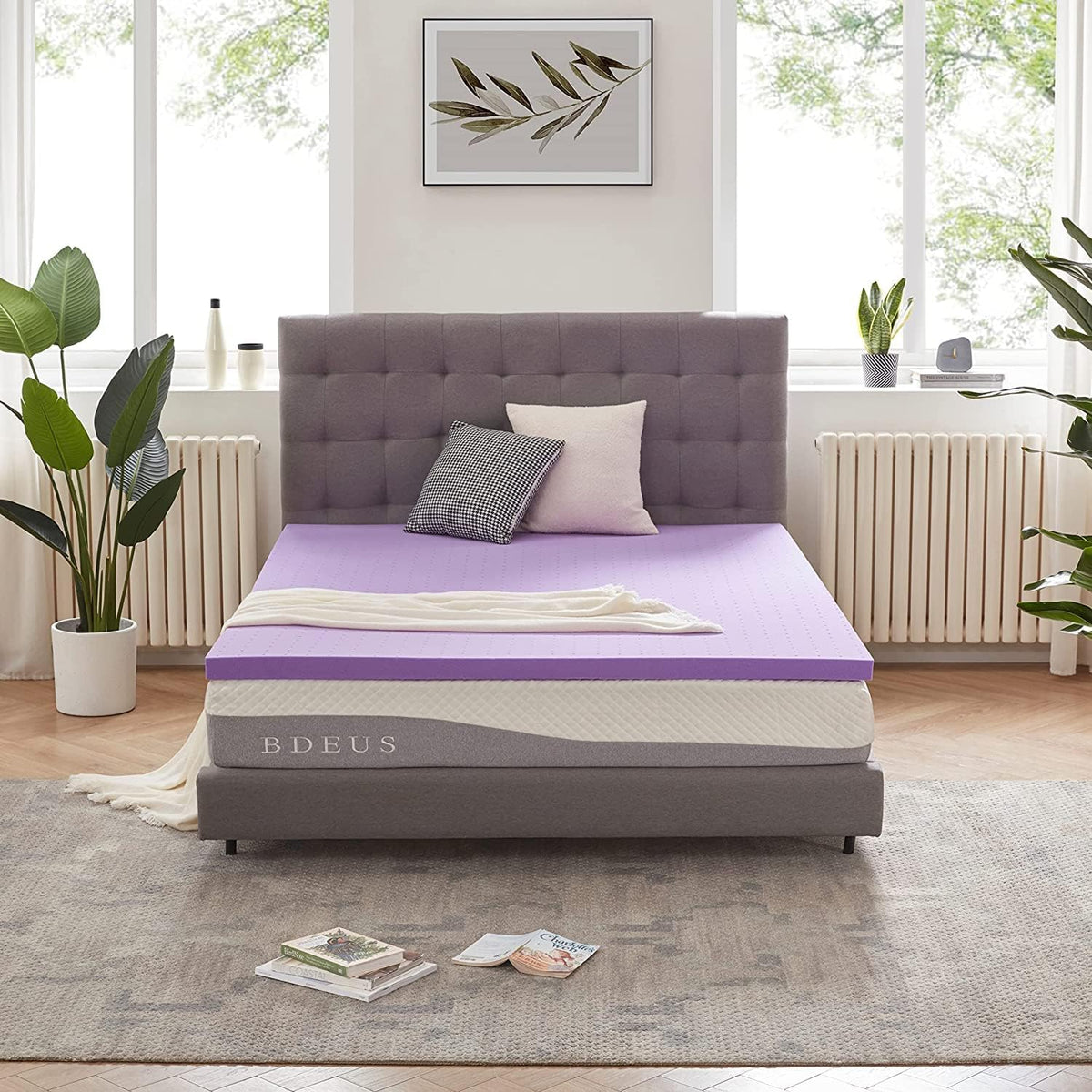 SINWEEK 2 Inch Gel Memory Foam Mattress Topper Ventilated Soft Pressure Relieve Mattress Pad, Breathable Bed Topper, CertiPUR-US Certified, Twin Size