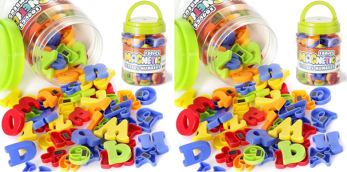 LovesTown 104 PCS Magnetic Letters Numbers, Uppercase and Lowercase