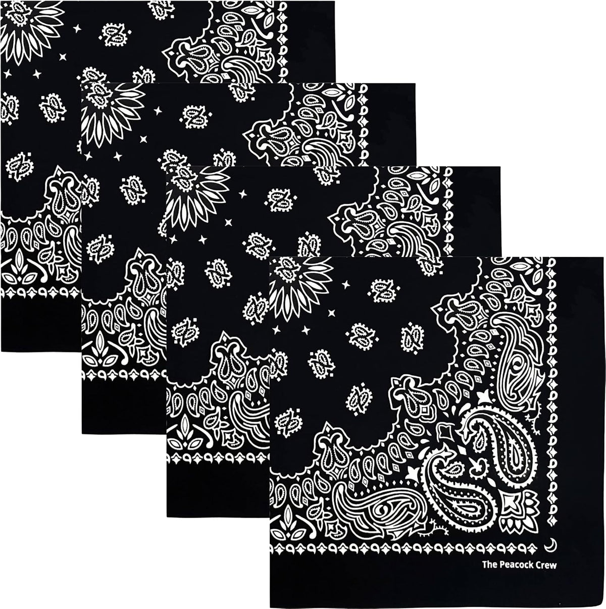 The Peacock Crew Premium Soft Cotton Bandanas Pack for Men and Women Paisley 22 x 22 inches