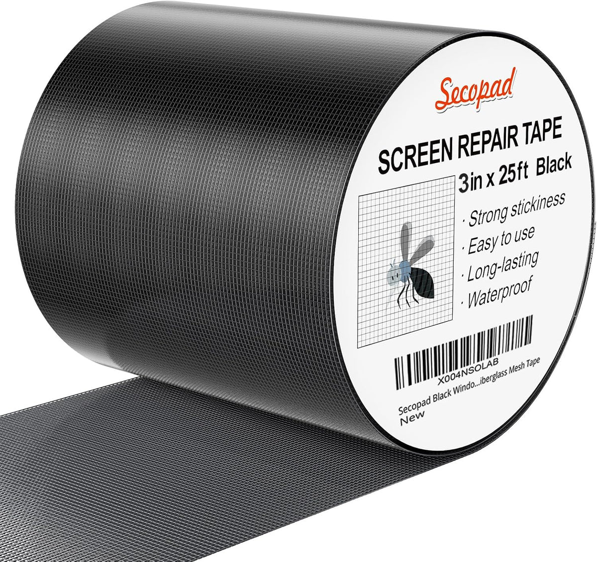 Secopad 2" x 360" (30FT) Screen Repair Tape, Screen Repair Kit, Grey