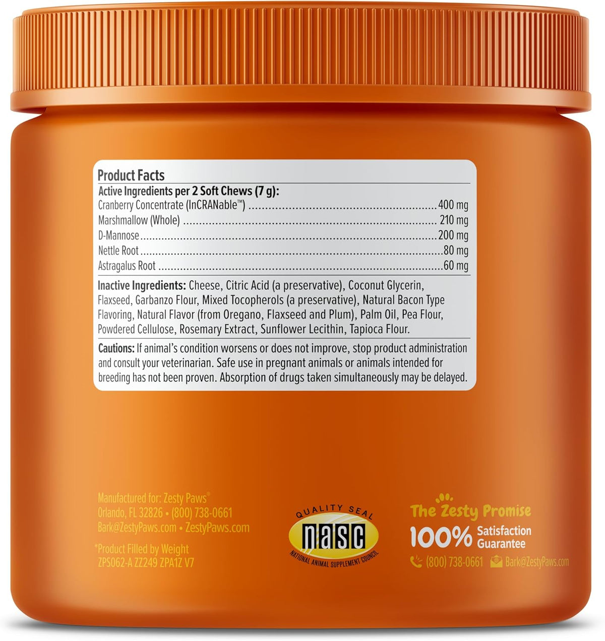 Zesty Paws Cranberry Supplement for Dogs - Bacon, 90 Ct