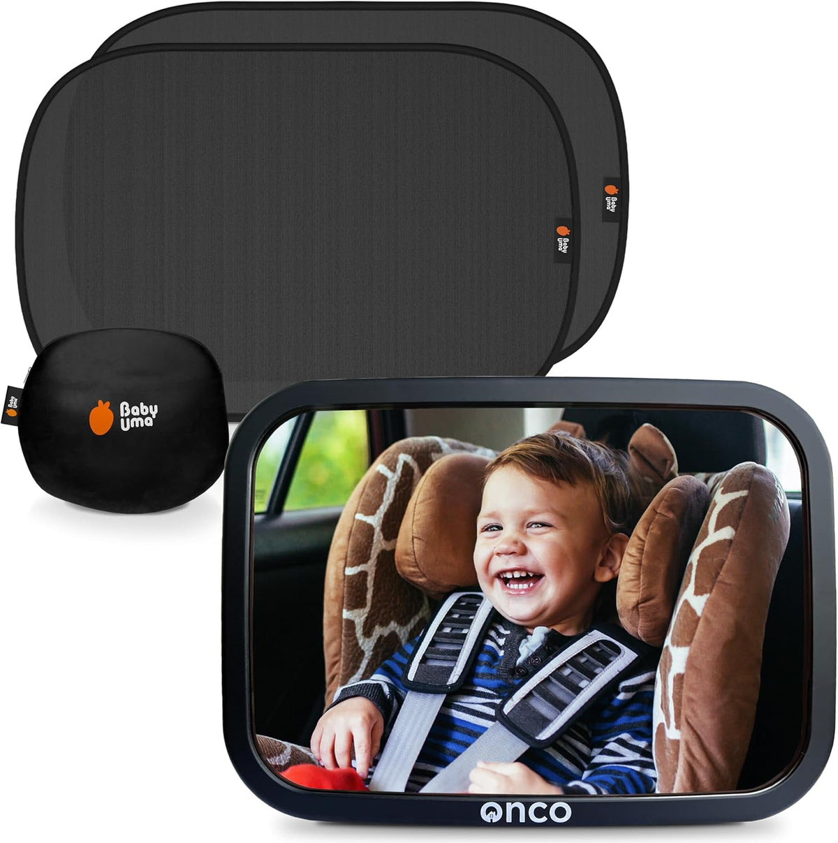 Onco Baby Car Mirror for Rear Facing Seats - Double Award Winning, Non-Slip