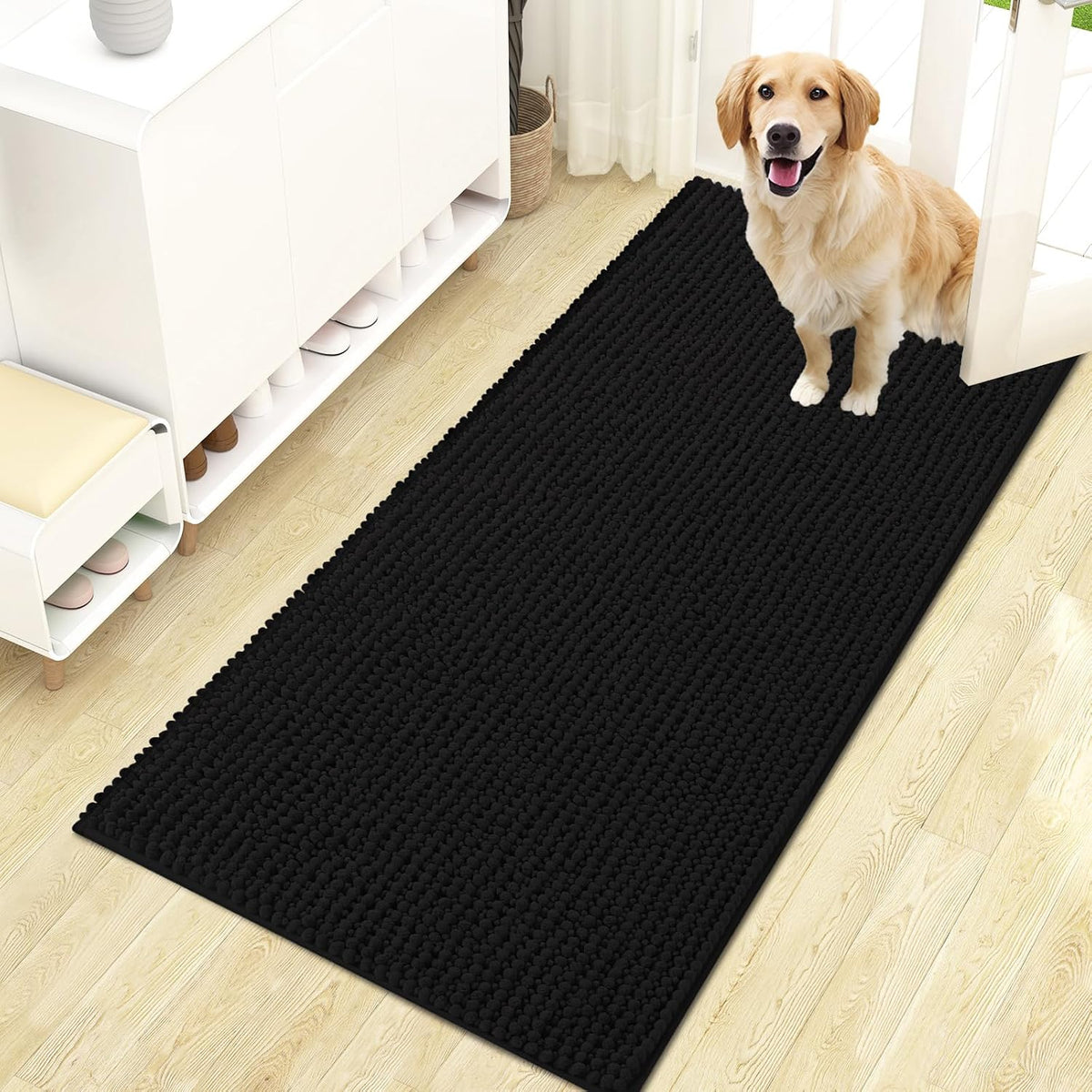 OLANLY Dog Door Mat for Muddy Paws 30x20, Extra Absorbent Chenille Mud Mat