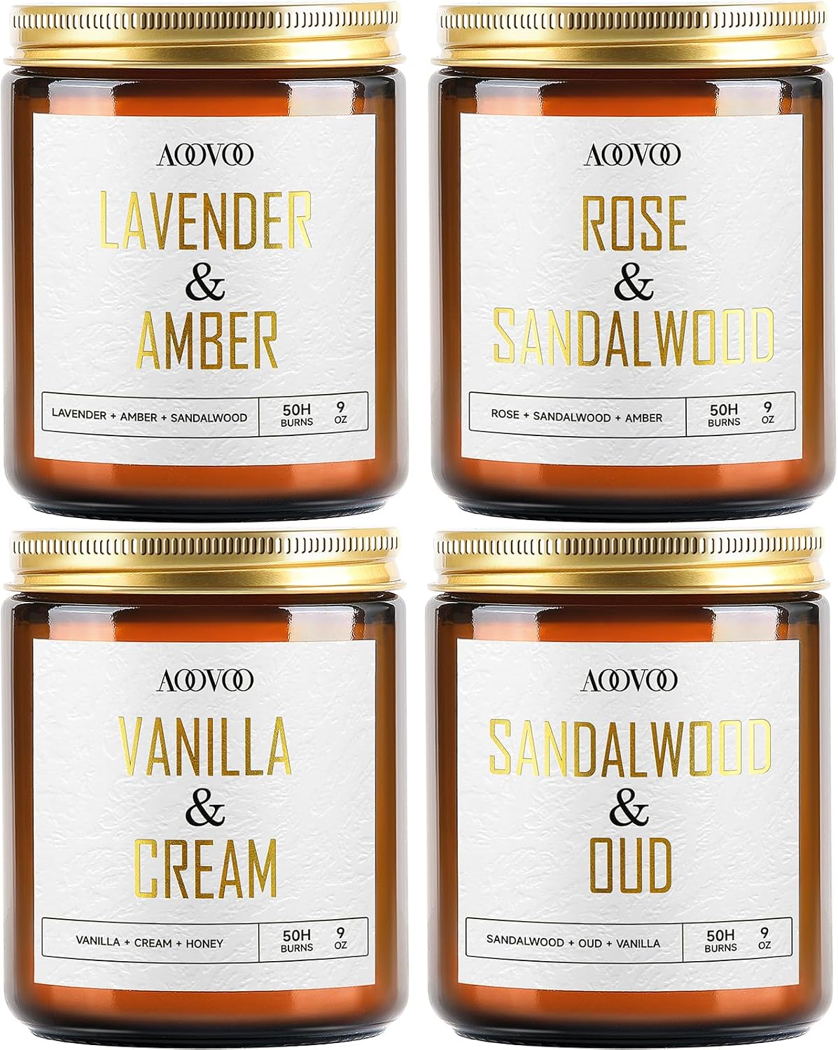 AOOVOO Coconut Vanilla Candles - 9 oz Scented Candles