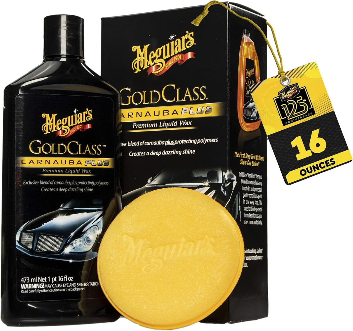 Meguiar's Gold Class Carnauba Plus Premium Liquid Wax Kit, 16 Oz