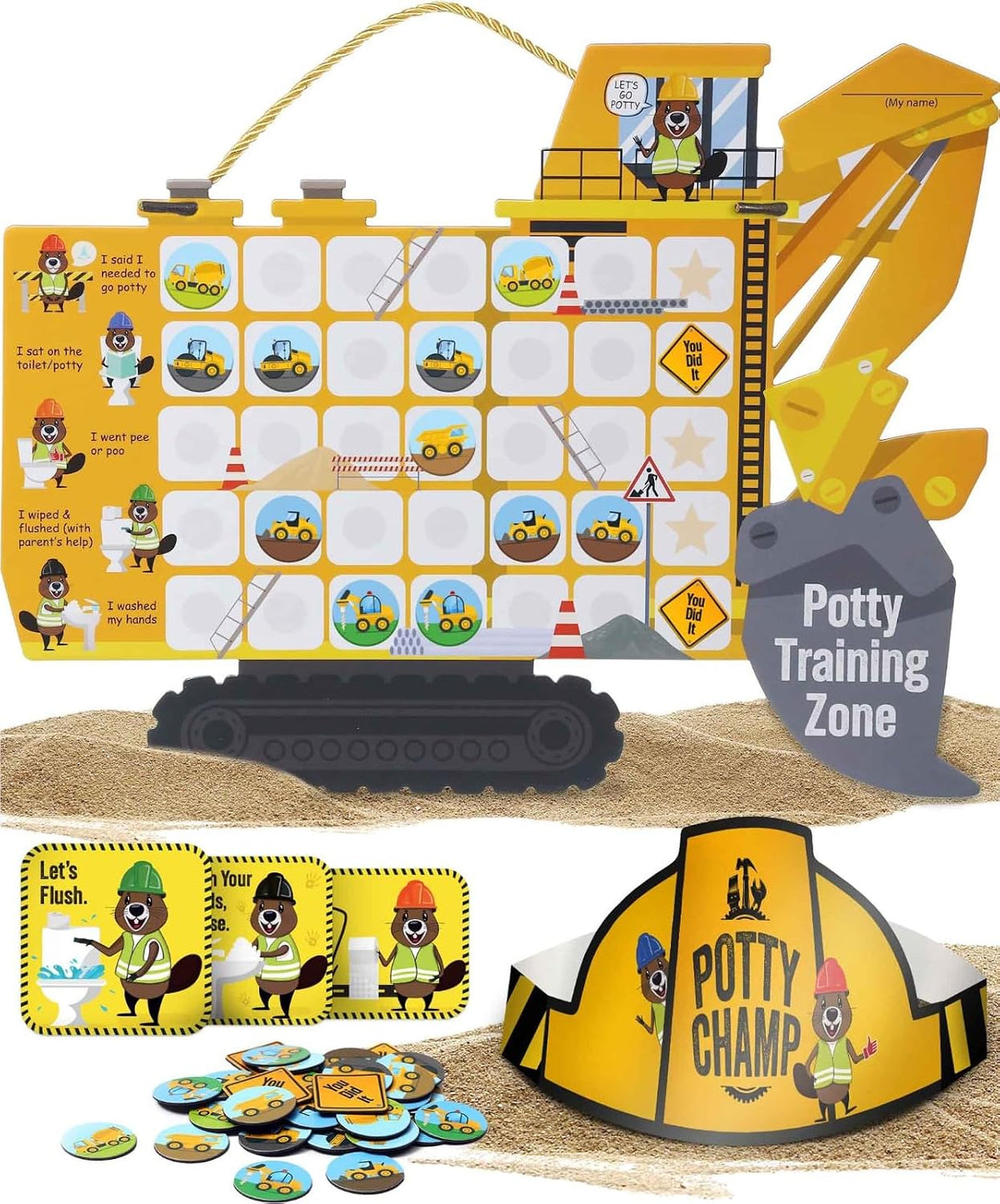 PUTSKA Potty Training Chart Toddler Boys, 35 Stickers, Crown, Firefighter