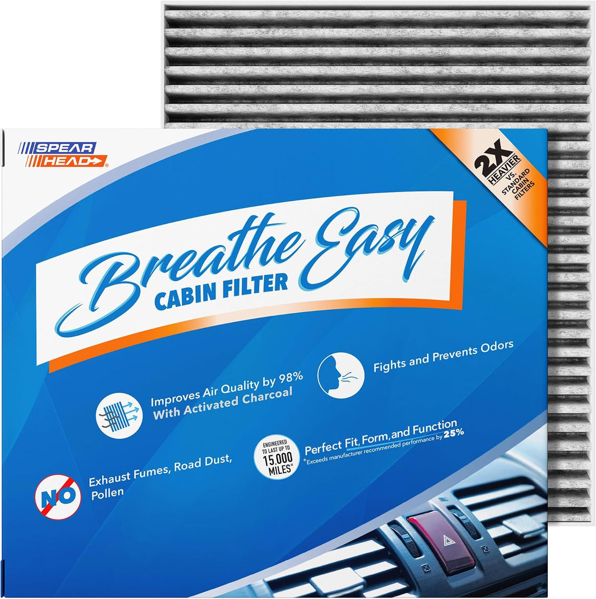 Spearhead Odor Defense Breathe Easy AC & Heater Cabin Air Filter (BE-157)