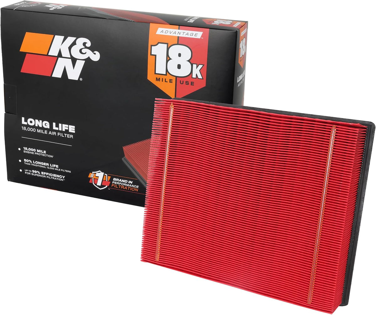 K&N Engine Air Filter: Long Life 18,000 Mile Replacement Air Filter: Compatible with 1999-2020 Chevy/GMC Truck/SUV V6/V8 (Silverado, Suburban, Tahoe, Sierra, Yukon, Avalanche), KNA-2129