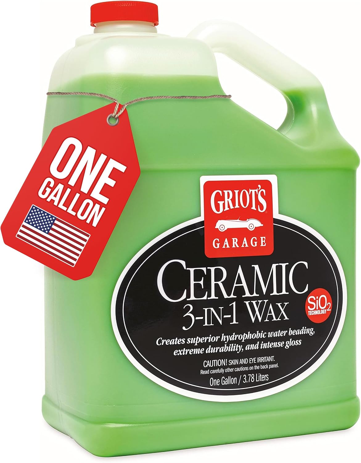 Griot’s Garage Ceramic 3-in-1 Wax, SiO2 Spray for Cars, Trucks, and RV’s, Provides Protection and Water Beading on Paint, Wheels, Plastic, Rubber Trim, Chrome, and More, 10978, 22 oz