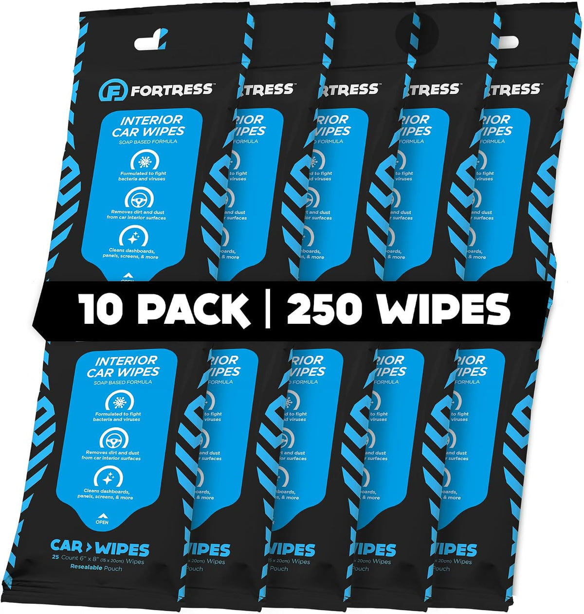 Fortress Car Interior Cleaner Wipes (25 ct.) Travel Size