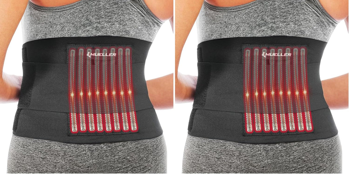 MUELLER Sports Medicine Adjustable Back Brace, Ideal for Upper and Lower Back Pain, Relief & Support for Men and Women, Strains, Sciatica, Scoliosis, Black