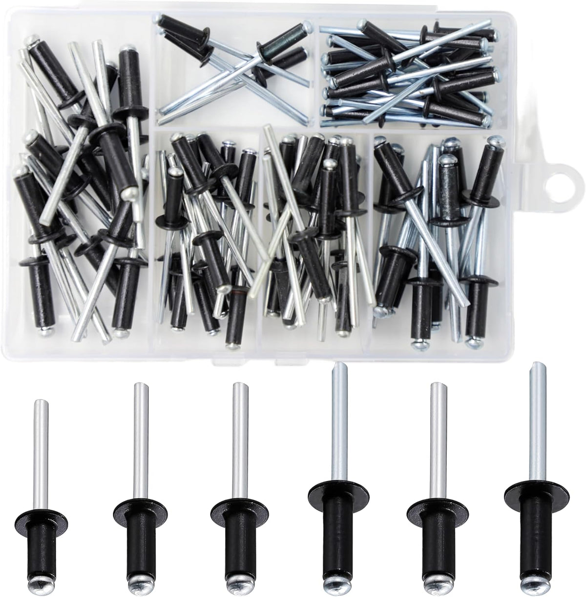 Wensilon (250Pcs) 3/16"x1/2" Aluminum blind pro Rivets,Aluminum Grip and Steel Mandrel