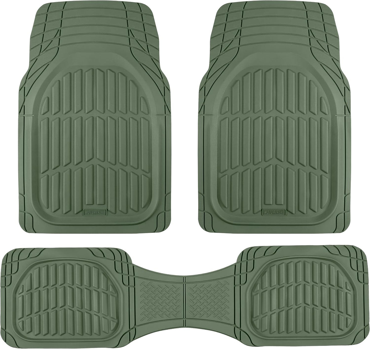 Motor Trend FlexTough Floor Mats for Cars, Black Deep Dish All-Weather Car Mats, Waterproof Trim-to Fit Automotive Floor Mats for Cars Trucks SUV, Universal Floor Liner Car Accessories