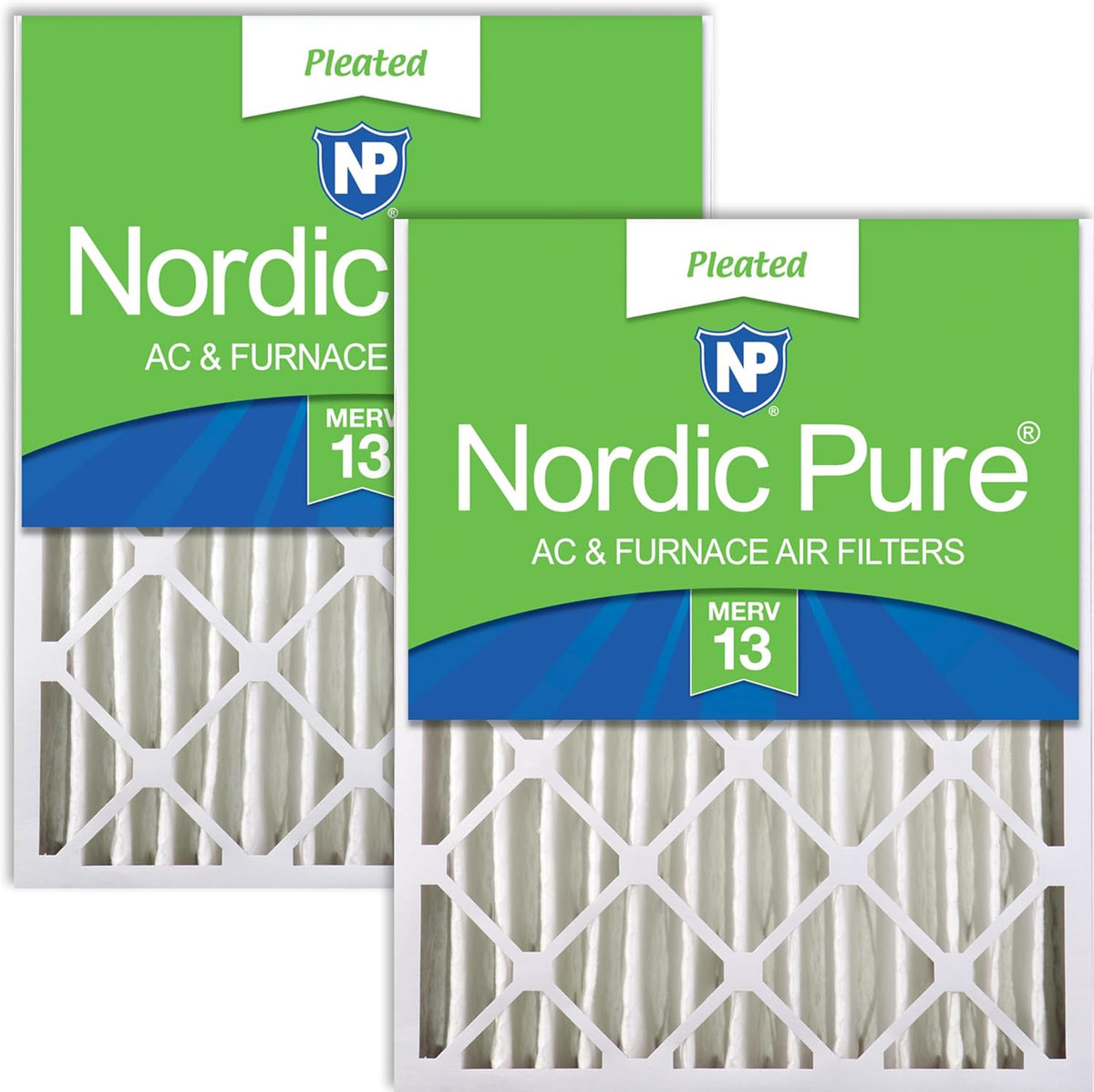 Nordic Pure 20x25x4 (19_1/2 x 24_1/2 x 3_5/8) Pleated MERV 12 Air Filters 2 Pack