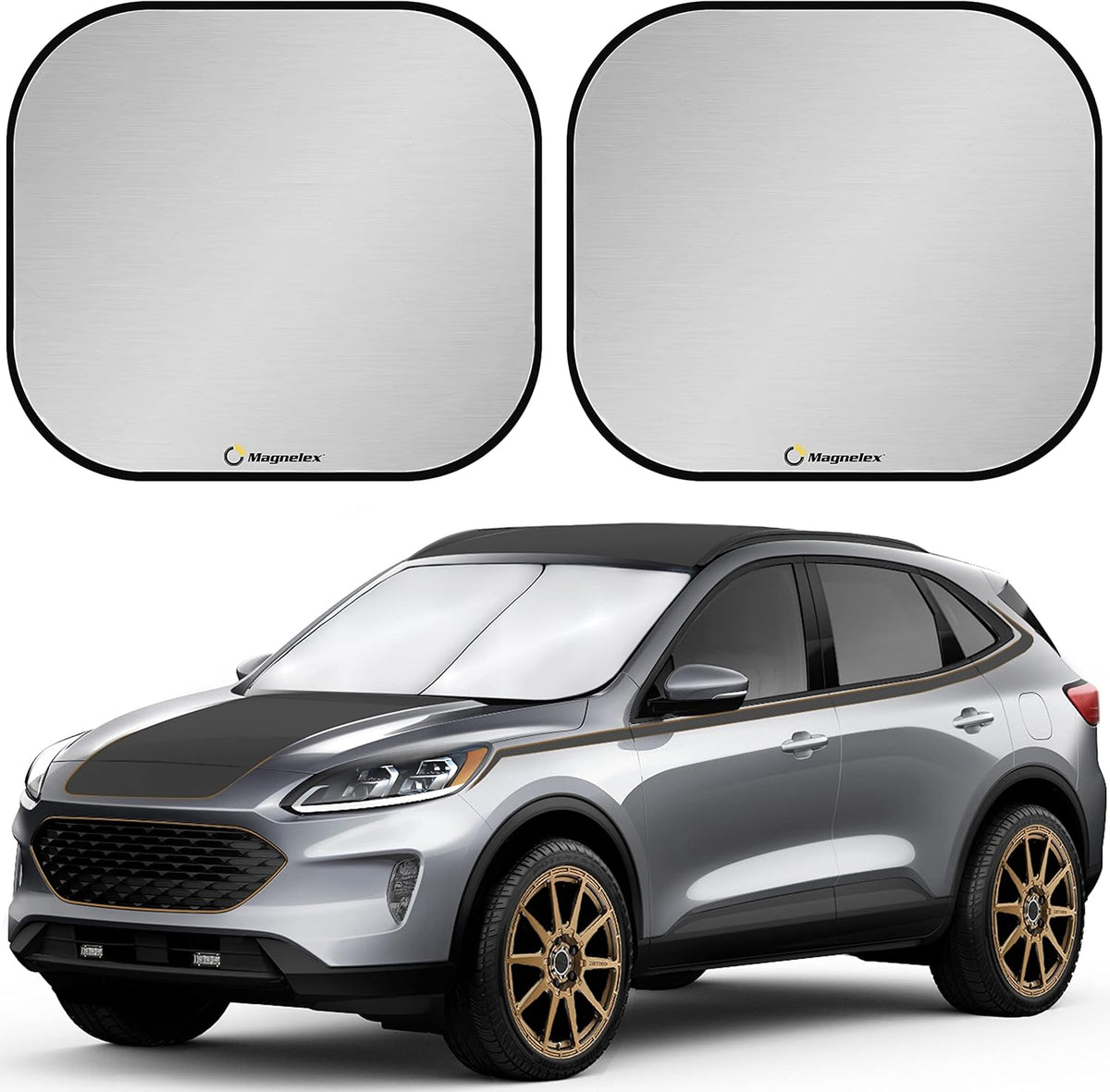 Magnelex Windshield Sun Shade - Reflective Fabric Blocks Sun and Keeps Your Vehicle Cool, Foldable Sun Shield for Car (Universal Fit)