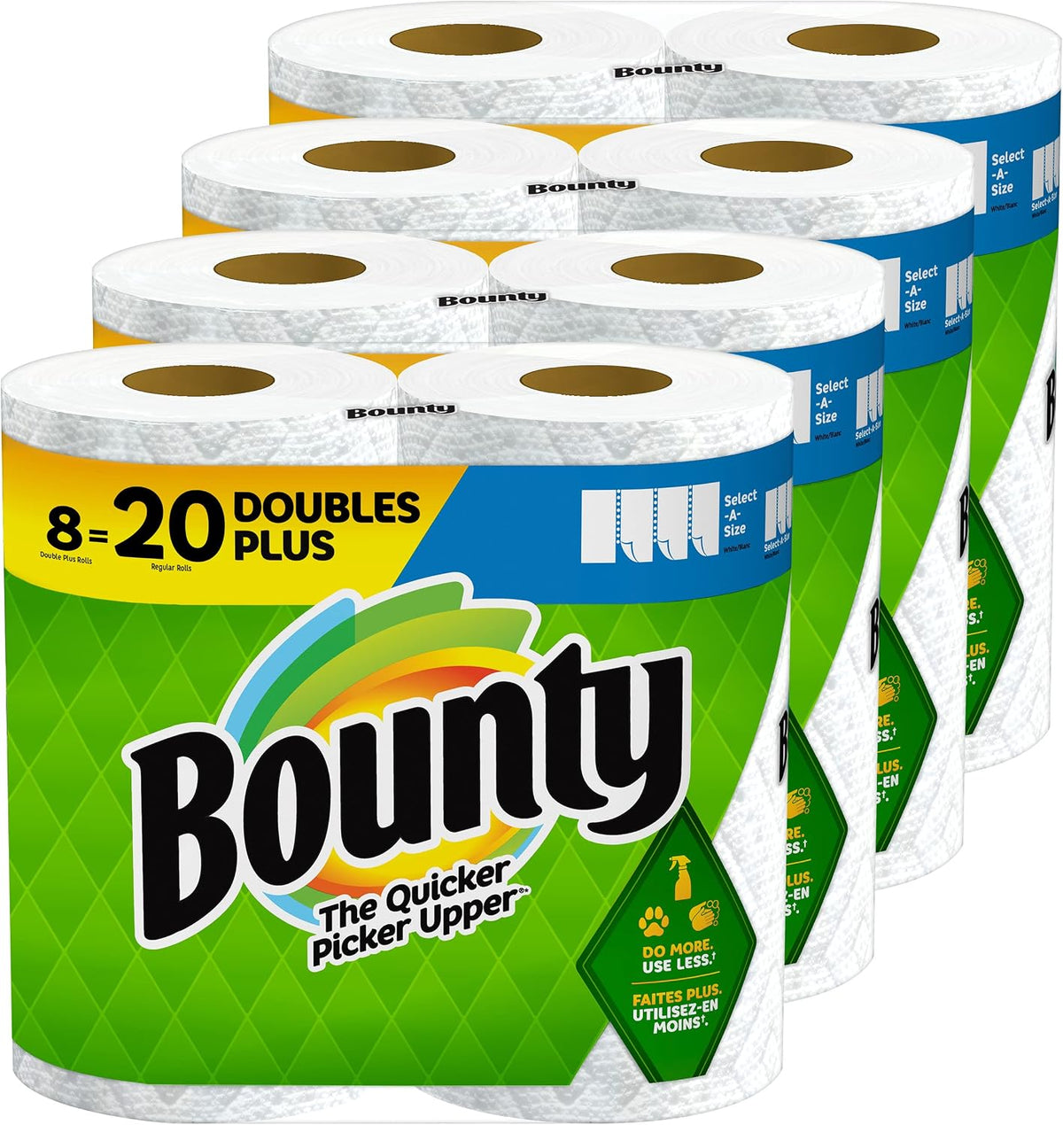 Bounty® Select-A-Size® Double 2-Ply Paper Towels, 98 Sheets Per Roll, Pack of 12 Rolls