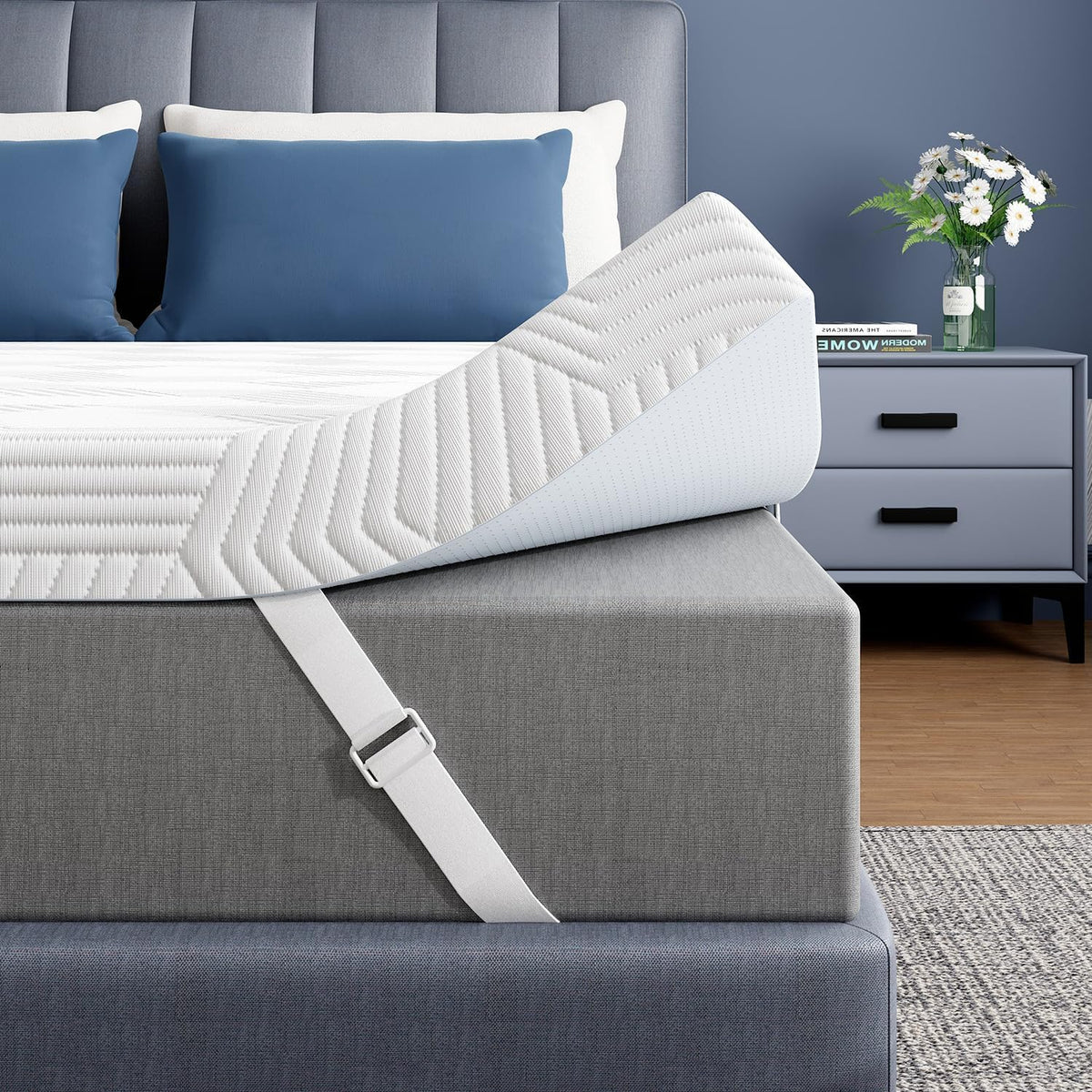 ELEMUSE 3 Inch Twin XL Memory Foam Mattress Topper,Dorm Room Essentials